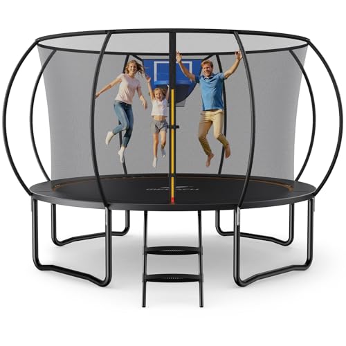 MERACH Trampolin Outdoor 305 cm/366 cm/427 cm/488 cm, Trampolin Sicherheitsnetz und Basketball, MaxLoad 330 lb Bodentrampolin Outdoor Gartentrampolin MERACH Trampolin Outdoor 305 cm/366 cm/427 cm/488 cm, Trampolin Sicherheitsnetz und Basketball, MaxLoad 330 lb Bodentrampolin Outdoor Gartentrampolin