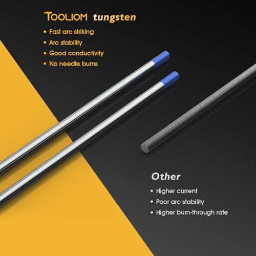 Image of TOOLIOM Tig Tungsten Welding Tungsten Electrodes 2% Lanthanted Tungsten 1 /8 inch x 7 inch (Blue,Ewla-2) 10-Pack