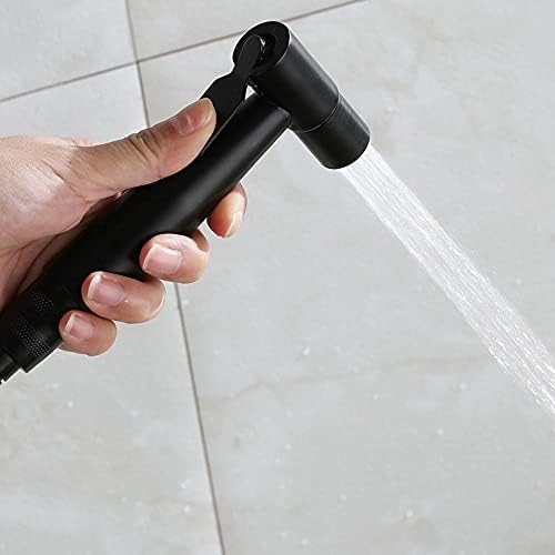 Rociador de bidé para inodoro individual mezclador agua fría monomando acero negro Baño-B 6
