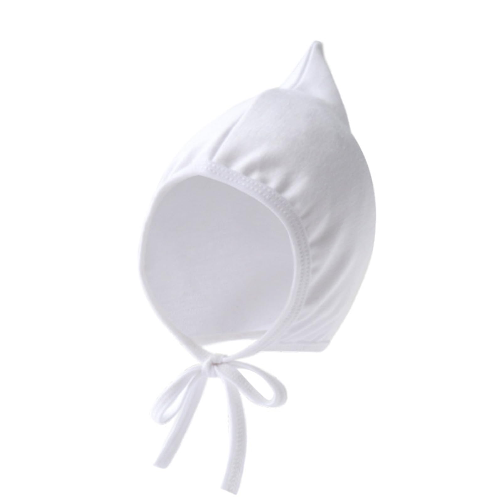 Kaqntud Unisex Infant White Baby Hat Spring Fall Fetal Caps Newborns Infants Cute Male Female Hospital Hat Windproof Tie Rope Ear Protections Caps Hospital Hats