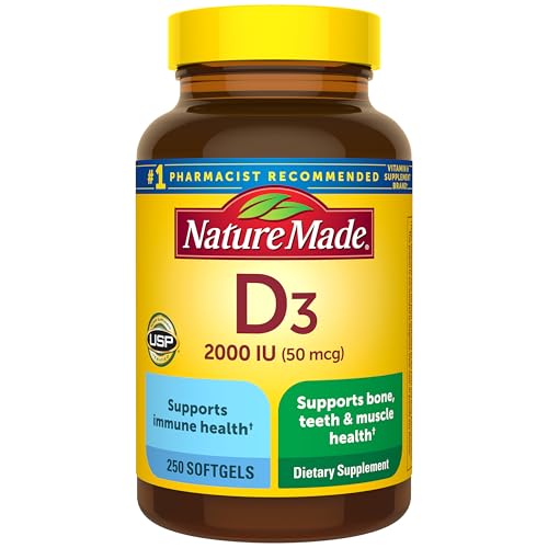 Nature Made Vitamin D3 2000 IU (50 mcg), Vitamin D...