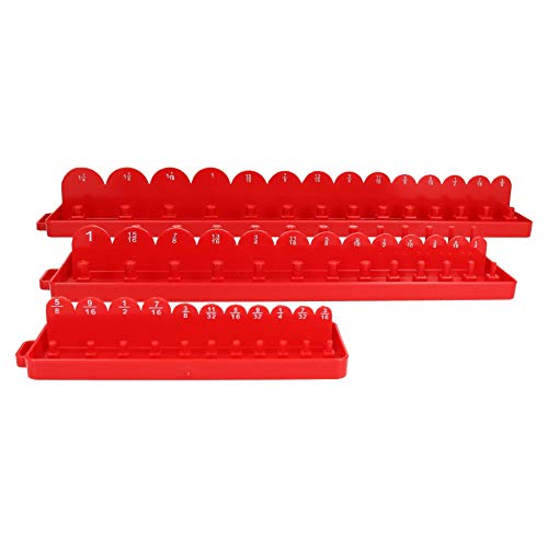 3pc Imperial AF SAE ABS Plastic Socket Holders Trays 1/4