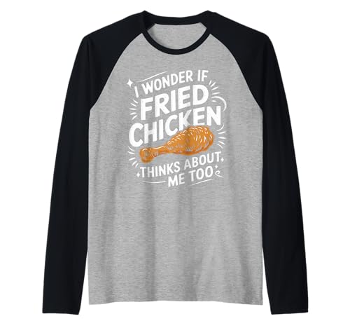 Funny Fried Chicken Lover Foodie Humor BBQ Fast Food Raglan Baseball Tee