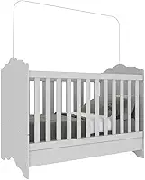 Multimóveis Berço Mini Cama 3 em 1 Grade Soft, Padrão Americano, Branco Premium