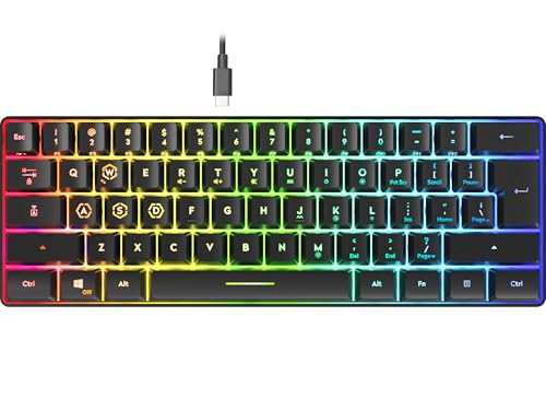 Speedlink Letos RGB Gaming Tastatur 60% mit Kabel abnehmbar, für PC & PS5