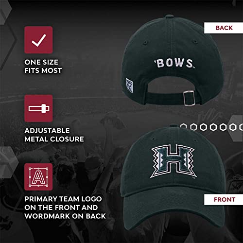 The-Game-NCAA-Adult-Relaxed-Fit-Logo-Hat-Embroidered-Logo-100-Cotton-Elevate-Your-Style-and-Show-Your-Team-Spirit-Hawaii-Rainbow-Warriors-Green-Adult-Adjustable