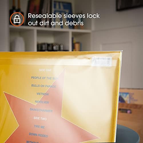 25 x 12 Inch SINGLE LP Clear Outer Vinyl Record Sleeves | CLARITY Resealable Blake Covers Fit Single 12 Albums & LPs