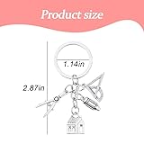 Tofwaol Architect Keychain - Silver - 2.87*1.14 inch - Modern Architecture Themed Gift for Women, Men, Architects, Engineers, Students