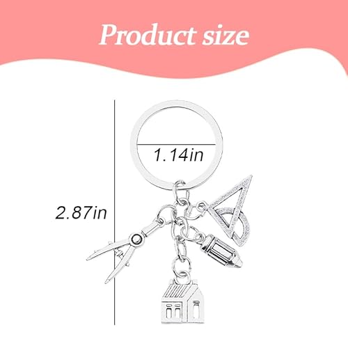 Tofwaol Architect Keychain - Silver - 2.87*1.14 inch - Modern Architecture Themed Gift for Women, Men, Architects, Engineers, Students