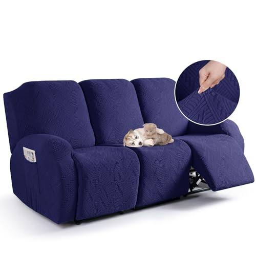 TAOCOCO Recliner Chair Cover, Stretch Sofa Cover 3 Seater With Arm Rest, Couch Cover Soft