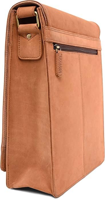 Miniatura 3 de LEABAGS Bolso de mensajero de cuero Cuero auténtico de búfalo hasta 13 pulgadas para laptop Bolsa de hombro Bandolera Maletín Trabajo Vintage