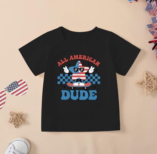 Image of Mrocioa Toddler Boy Summer Clothes 4th of July T Shirt American Flag Shorts Set Girl Stars Stripes Outfit