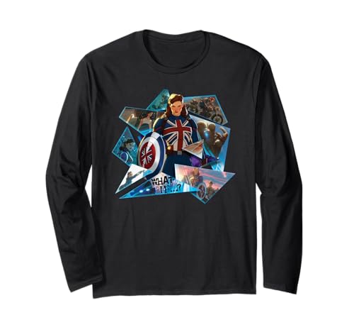 T-shirt Marvel What If Captain Carter à manches longues pour fans de pop culture et comics