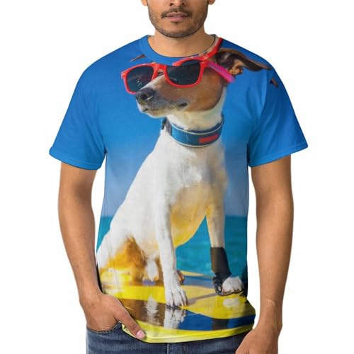 T-shirt homme surfer sur le chien pour un look d'été décontracté en coton