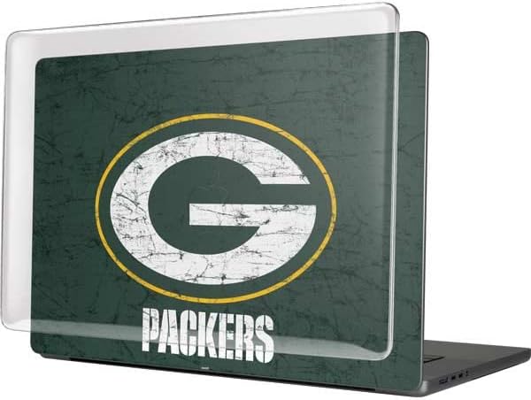 Skinit Case + Skin Compatible with MacBook Pro 16in (2021) - Officially Licensed NFL Green Bay Packers Distressed Design