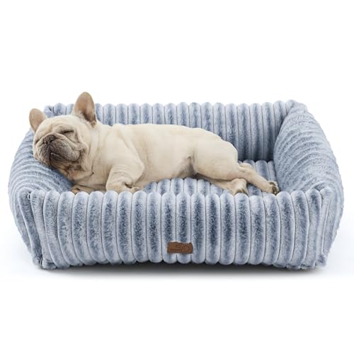 Image of Bedsure ComfyFleece Cute Dog Bed Medium Large Size Dog,30in Blue Indigo