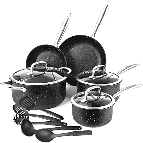 Poêle à frire et pot à cuisson du jeu de cuisine de 13 pcs pour repas