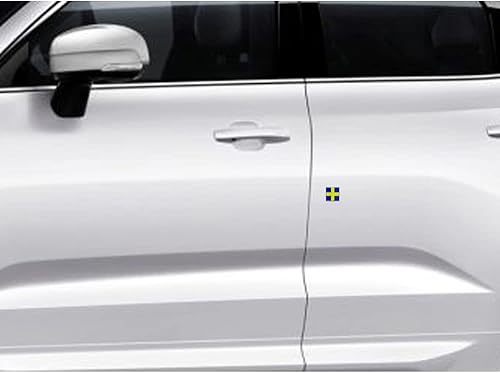 Miniatura 4 de Pegatinas de metal con bandera sueca, pequeñas calcomanías para automóvil, calcomanías cuadradas para carrocería de coche, piezas de emblema para