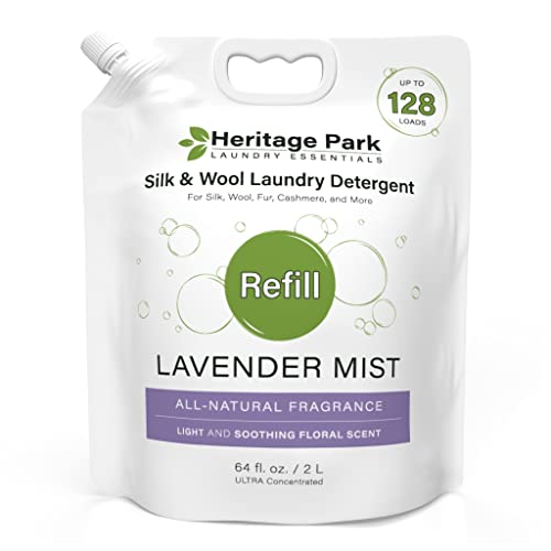 Heritage Park Silk & Wool All-Natural Lavender Mist Scent, pH-Neutral Laundry Detergent – Enzyme-Free, Ultra Concentrated (64 fl oz Refill)