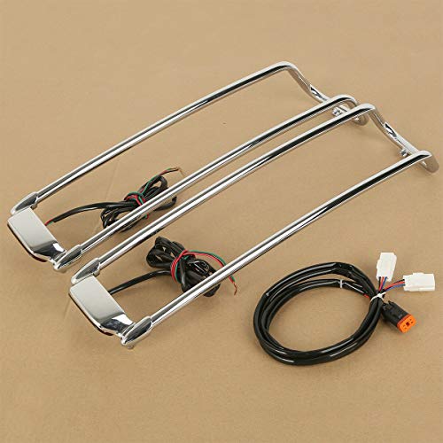 Guardia superior para tapa de alforja TCT-MT, color cromo, con luz roja, compatible con Harley Davidson Touring (1994-2013) miniatura 5
