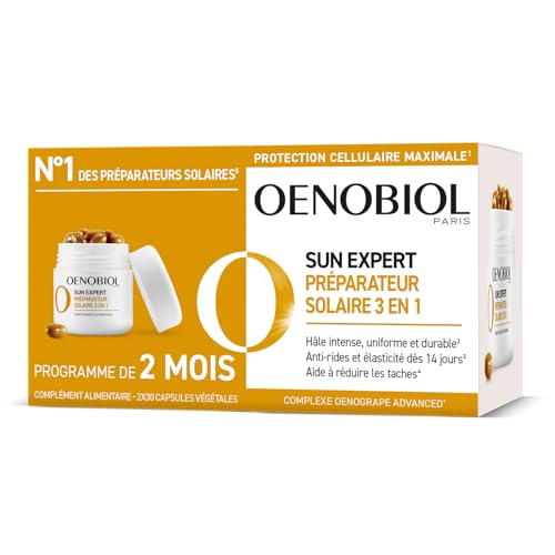 Oenobiol Sun Expert Préparateur Solaire 3-en-1 - Triple Action - Protection Cellulaire - Hâle...
