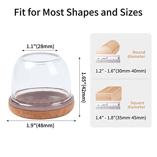 Ezprotekt Φ 2" Chair Leg Floor Protectors, 35-45mm Chair Leg Protectors - Image 2