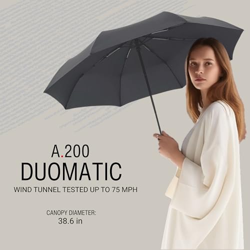 Image of Knirps A.200 Medium Duomatic Windproof Umbrella for Adults - Automatic Open Close 38.5 inch Canopy, Travel Case Included