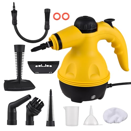 Boyuan Limpiador a Vapor Portátil Vaporeta Limpieza Hogar con 10 Accesorios, Multiuso Limpiador Vapor para La Eliminación De Manchas, Alfombras, Sofá, Cortinas, Asientos Coche, Tapicerias