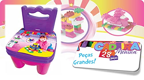 Cadeira Educativa com Blocos de Montar Menina - World Blocks