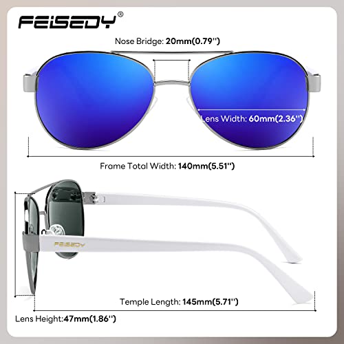 Image of FEISEDY Classic Aviator Sunglasses for Women Pilot Polarized Sunglasses Men UV400 Protection for Driving Fishing Golf B4109