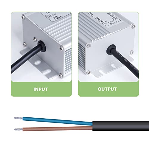 Image of LED Driver 24V 150W LED Power Supply 90-265V AC to 24V DC Low Voltage Output Waterproof IP67 LED Power Supply Transformer Adapter with 3-Prong Plug for LED Light Computer Project Outdoor Light