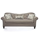 Roundhill Furniture Metropolitan Fabric Upholstery Wood Frame Sofa with Pillows