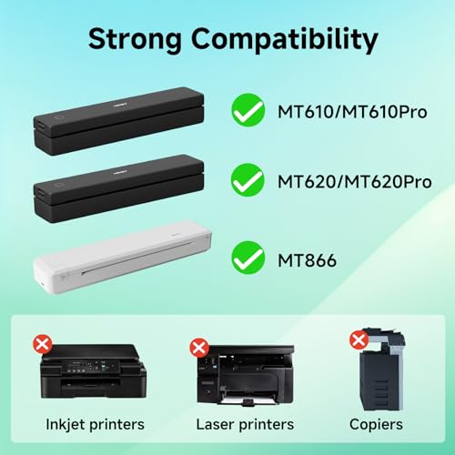 Image of HPRT 200 Sheets Thermal Printer Paper 8.5 x 11 Inch US Letter,Advanced Printing Paper Compatible with HPRT /iDPRT /PRT Portable Printer MT620 /MT610 /MT800,Continuous Folding