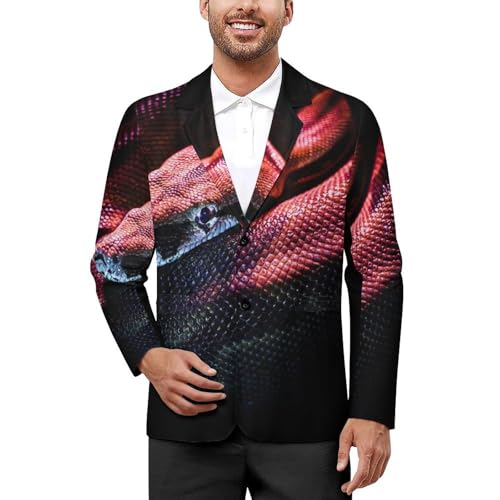 Red Snake Classic Suits Blazer for Men Business Tuxedo Jacket Sport Coat Two Buttons