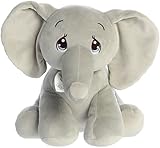 Aurora® Adorable Precious Moments™ Squishy Tuk Elephant Stuffed Animal - Heartwarming Toy for Comforting Children - for Sentimental Gifts, Birthdays, and Adults - Gray 12 Inches
