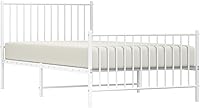 Vista 3 de Metal Bed Frame with Headboard Bed Frame Full Platform Bed Full Metal Bed Frames Full Bed Frame with Headboard and Footboard White 39.4"x78.7