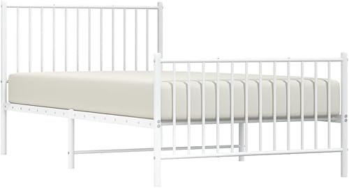 Miniatura 3 de Metal Bed Frame with Headboard Bed Frame Full Platform Bed Full Metal Bed Frames Full Bed Frame with Headboard and Footboard White 39.4"x78.7"