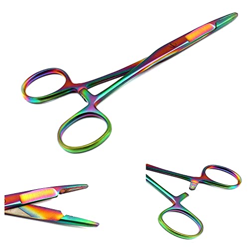 Image of Multi Titanium Rainbow Color Hemostat with Scissors 5.5 inch Stainless Steel (OdontoMed2011)