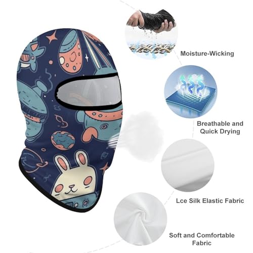 Balaclava para hombre y mujer, máscara para esquí en azul y durazno, cubreboca completo para ciclismo y motociclismo miniatura 3