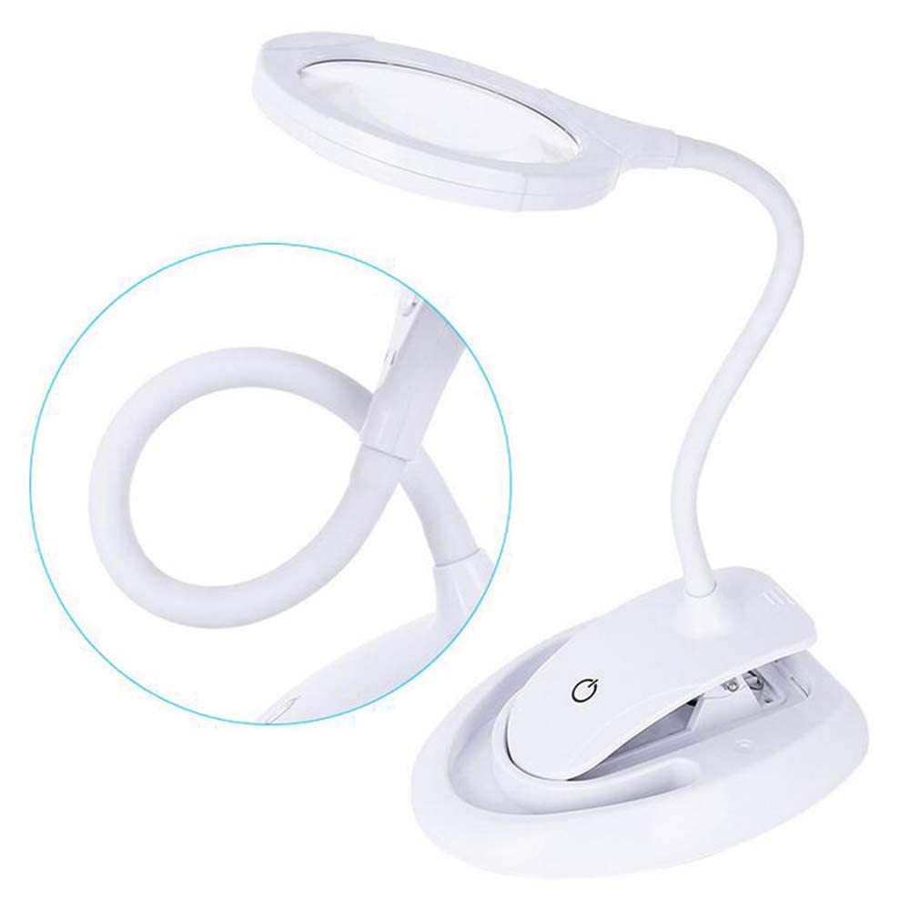 Loupe de bureau rechargeable Wisdom grossissement 5x 10x et 15 LED
