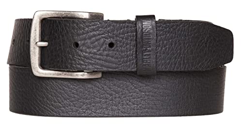 Harley-Davidson Men's Flex Hidden Elastic Comfort Genuine Leather Belt - Black
