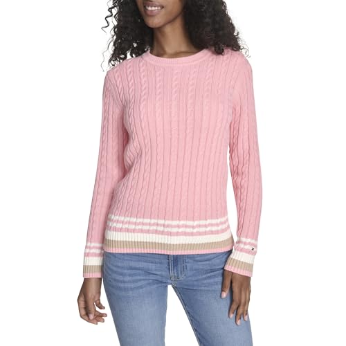 Tommy Hilfiger Women's Cotton Crewneck Cable Sweater