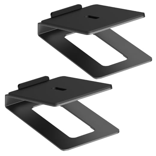 my wall HS33-1L - Soporte para Altavoces de sobremesa (2 Unidades, con Alfombrilla antivibración, ángulo de inclinación de 16°, soporta hasta 10 kg, Soporte para Cajas de PC, Cajas o monitores de
