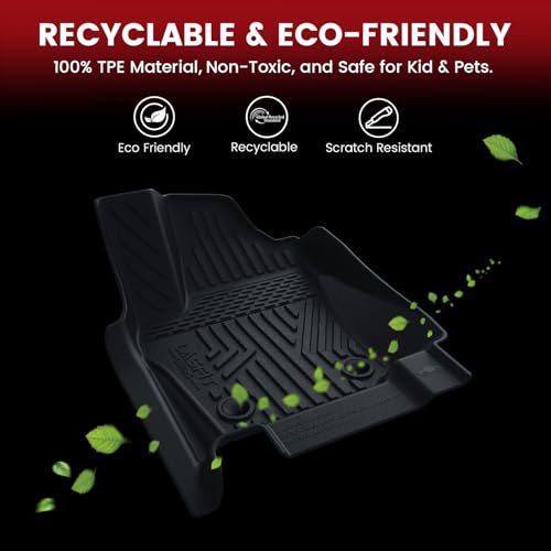 Image of LASFIT Floor Mats for Toyota 4Runner 2013-2024 (Only for 7 Seats) All Weather Custom Fit Floor Liner for Toyota 4 Runner TPE Mats Front&Rear 3 Row Car Mats, Black