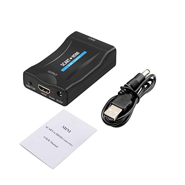 QGECEN SCART auf HDMI, SCART HDMI Adapter, SCART zu HDMI Video Audio Konverter unterstützen HDMI 720/1080P Ausgang für… – Bild 8