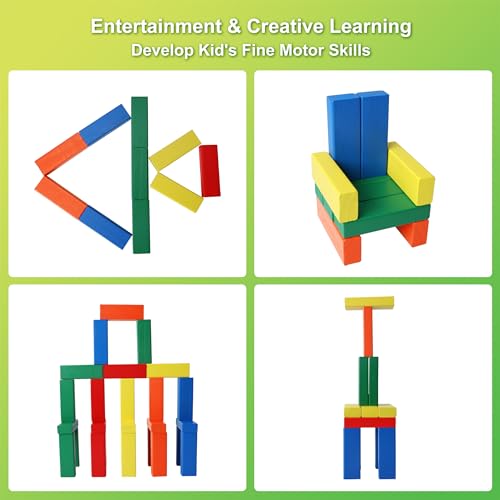 Image of GOTHINK Wooden Blocks Stacking Game with Storage Box, 60PCS Toppling Colorful Tower Building Blocks Balancing Puzzles Montessori Toys Learning Sorting Family Games Educational Toys Gifts for Kids