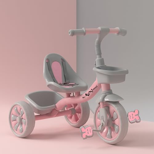 Image of Tricycle for Kids, Tricycles for Kids 2 to 5 Years Boys and Girls, Cycle for 1+ Children, Bike with EVA Tech Wheels, Super, Baby Pink