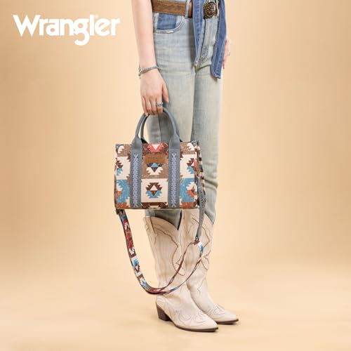Image of Wrangler Purse Western Aztec Tote Bag Women Top Handle Handbags with Detachable Strap | Western