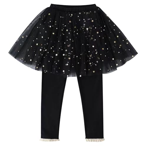 Kids Girls School 𝗨niform Pants Summer Stretchy Leggings with Skirt Kids Tulle Tutu Pantskirt Legging Tights