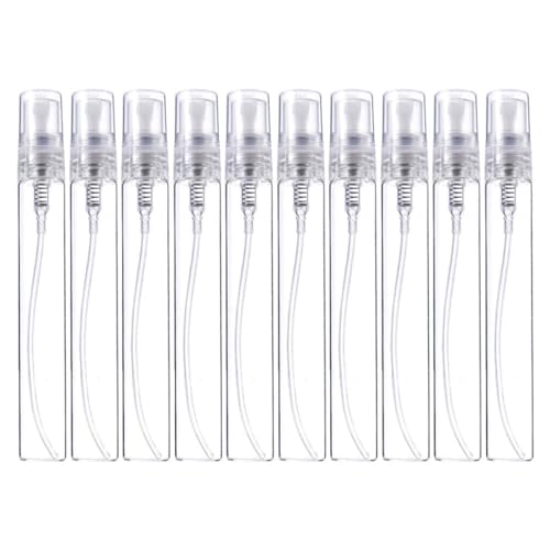 SHOWERORO Botellas de Perfume Recargables de Vidrio 10 Ml 25 Piezas Transparentes Pulverizador Frascos Portátiles para Cosméticos y Viajes Subbotellas Prácticas sin Fugas para Uso Diario